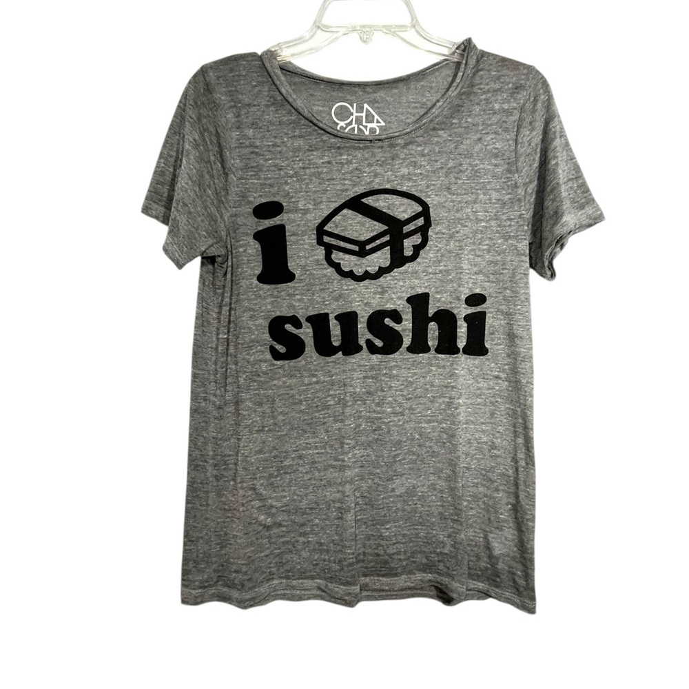 Gray 'I Love Sushi' Tee